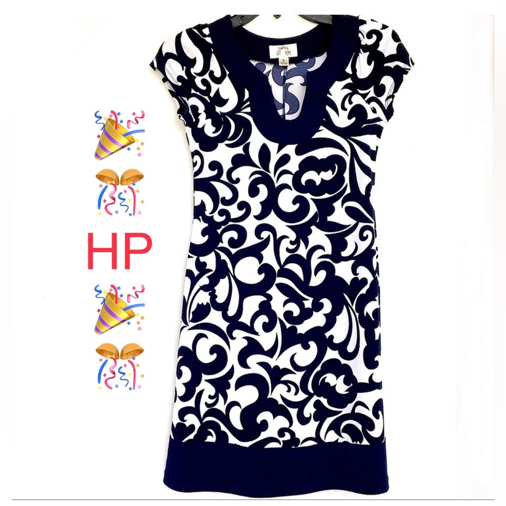 Sweet Storm Navy Blue & White Dress Size S